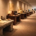 Képen különböző korok íróasztalai, jegyzetek, írás és digitális munka részletei.