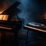 Akusztikus zongora és elektronikus billentyűs hangszer a filmzenében