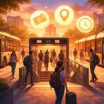 Tömegközlekedés, utazás és angol szókincs témájú kép