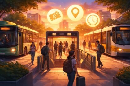 Tömegközlekedés, utazás és angol szókincs témájú kép