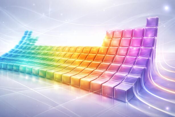 Színes kémiai elemek ábrázolása a periódusos rendszer hatására