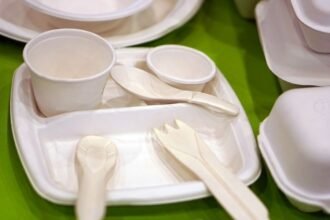Környezetbarát evőeszközök és tányérok fenntartható vendéglátáshoz